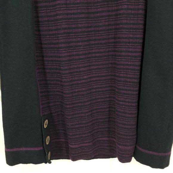Prana Kelland Wool-Blend Long Sleeve Knit Sweater Dress S Burgundy (Black/Red) - Picture 11 of 16